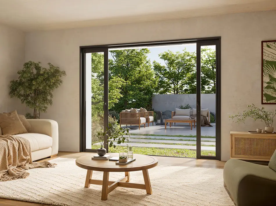 Baie coulissante aluminium à galandage Pléiade