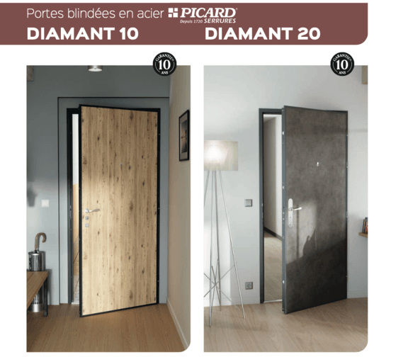 Porte d'entrée blindée en acier Diamant 20