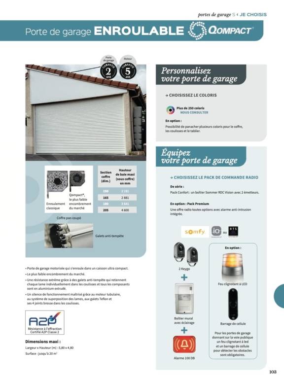 Porte de garage enroulable Qompact