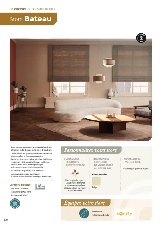 Store bateau sur-mesure