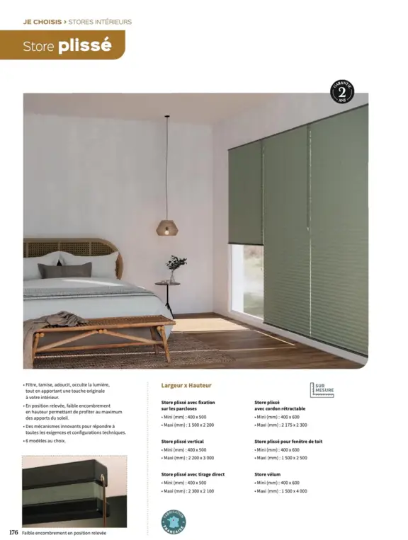 Store plissé sur-mesure