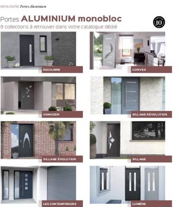 Portes d'entrée aluminium Collection Sillage Evolution