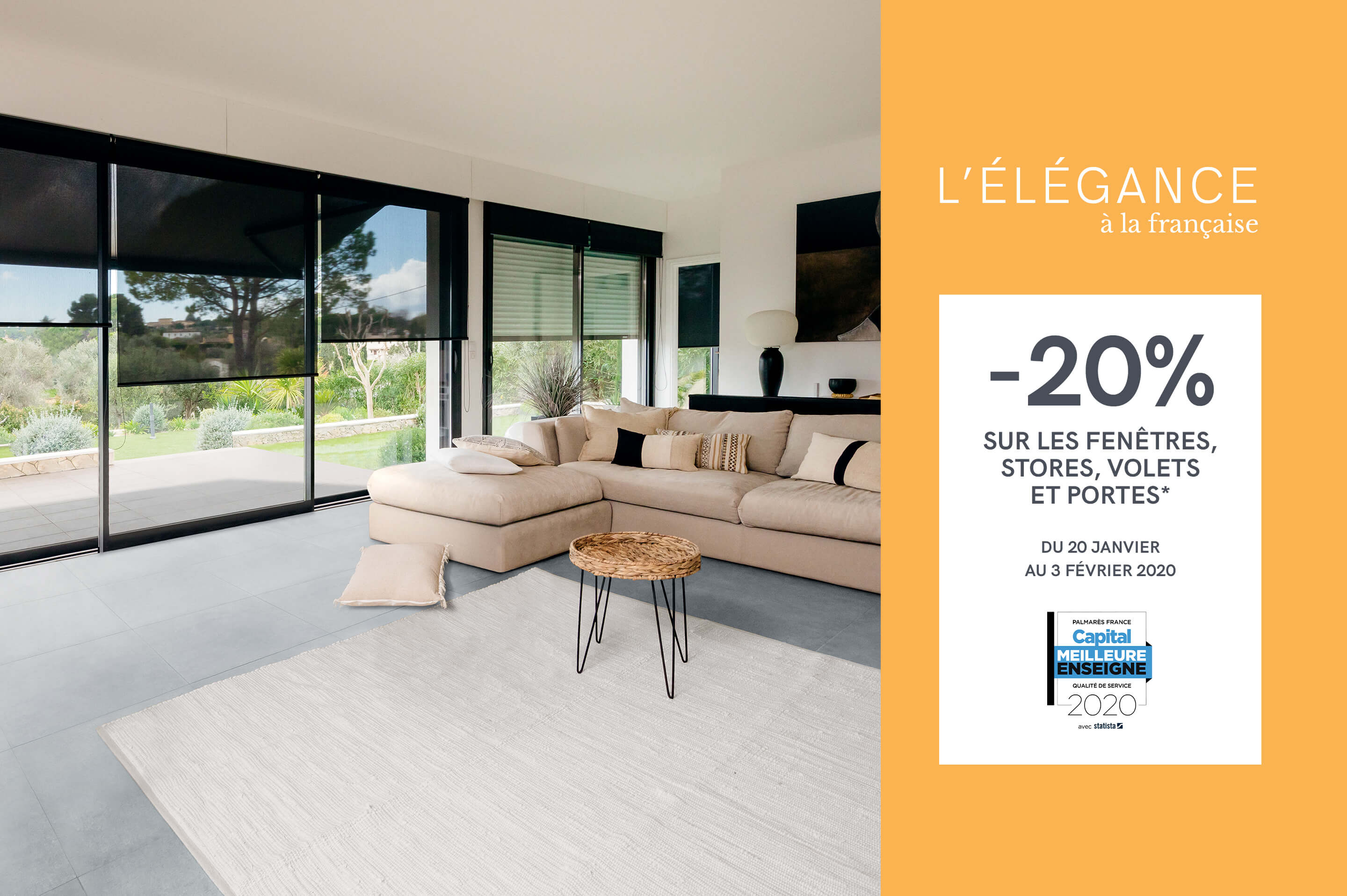 -20% du 20 Janvier au 3 février sur les fenêtres, stores, volets et portes !